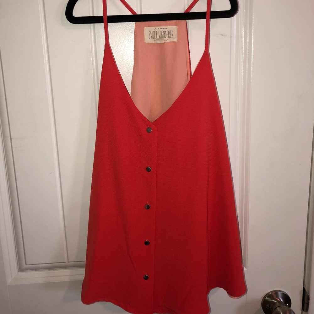 Orange/red flowy tank top